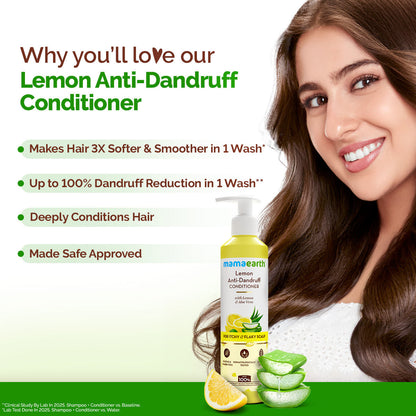 Mamaearth Lemon Anti-Dandruff Conditioner with Lemon & Aloe Vera for Soft & Smooth Hair (250 ml) - Image 5