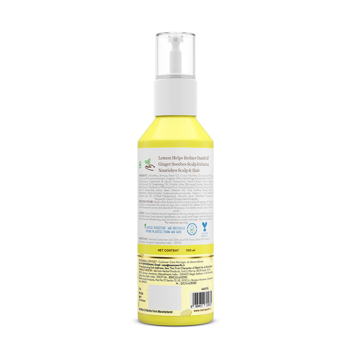 Mamaearth Lemon Anti-Dandruff Hair Oil for Itchy Flaky Scalp 100 ml | Scalp Irritation Relief | Nourishes Scalp & Hair | Contains Lemon, Ginger, Apiscalp (Clinically Proven), Svetakutaja Oil, Neem, Salicylic Acid - Image 3