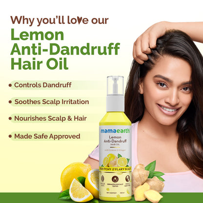 Mamaearth Lemon Anti-Dandruff Hair Oil for Itchy Flaky Scalp 100 ml | Scalp Irritation Relief | Nourishes Scalp & Hair | Contains Lemon, Ginger, Apiscalp (Clinically Proven), Svetakutaja Oil, Neem, Salicylic Acid - Image 5
