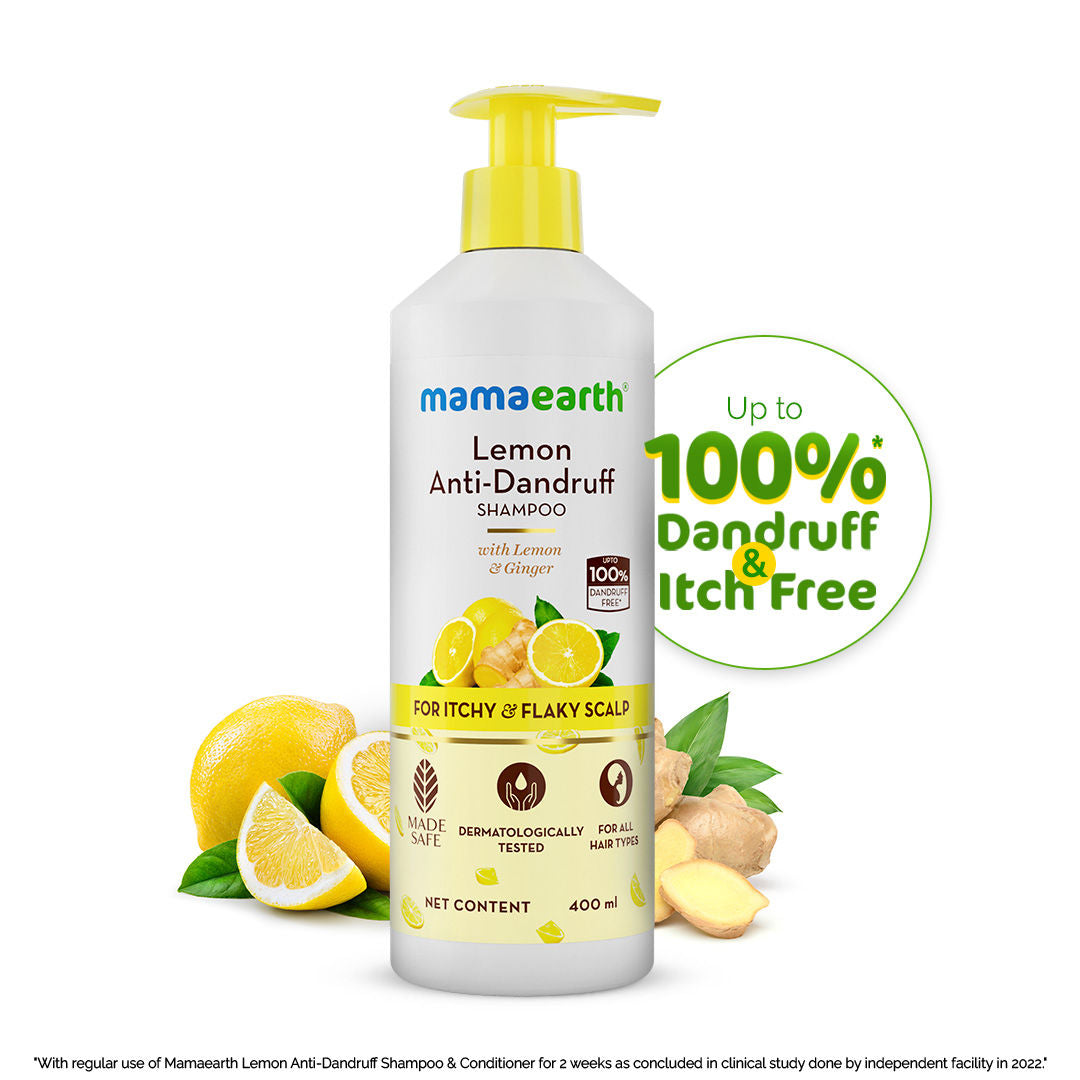 Mamaearth Lemon Anti-Dandruff Shampoo with Lemon & Ginger for Itchy & Flaky scalp - 400 ml - Image 3