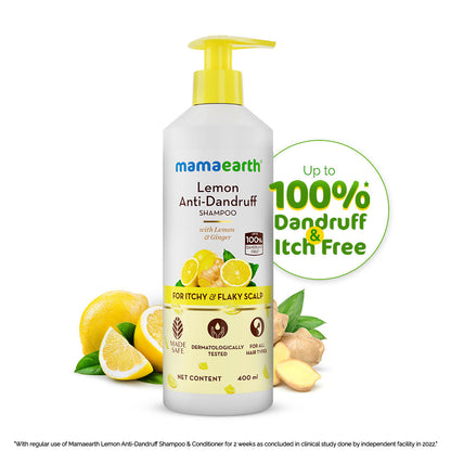 Mamaearth Lemon Anti-Dandruff Shampoo with Lemon & Ginger for Itchy & Flaky scalp - 400 ml - Image 3