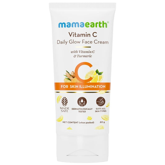 Mamaearth Vitamin C Daily Glow Face Cream With Vitamin C & Turmeric for Skin Illumination - 80 gm