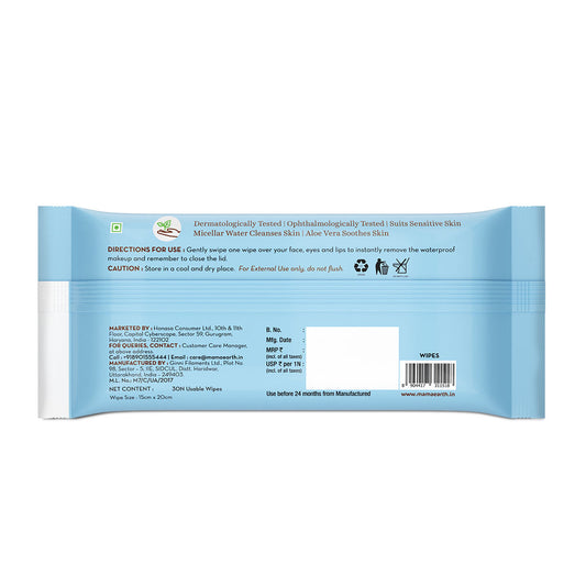 Mamaearth Micellar Gentle Makeup Remover Wipes - 30Nos - Image 2