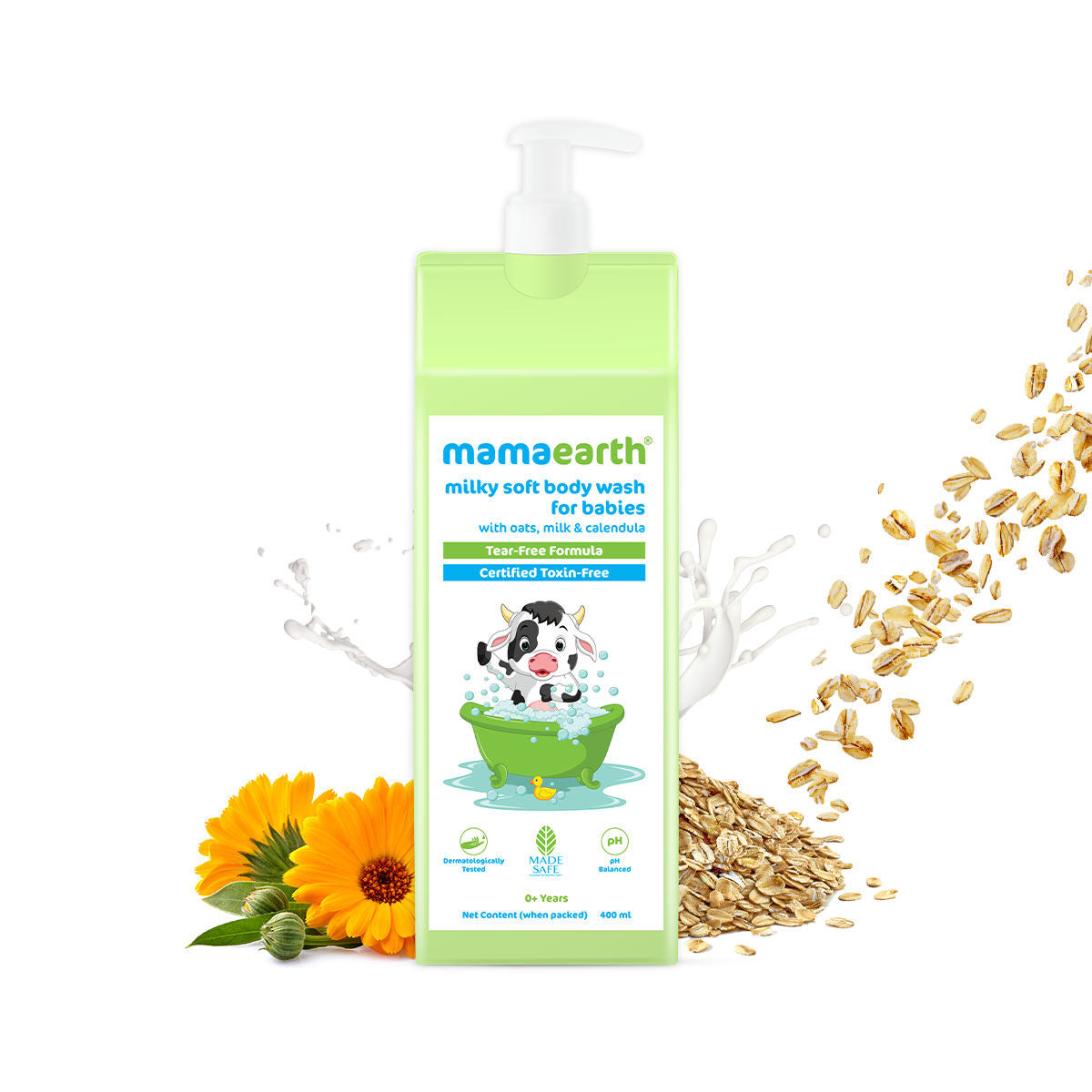 Mamaearth Milky Soft Body Wash for Babies with Oats, Milk and Calendula (400 ml) - Image 2
