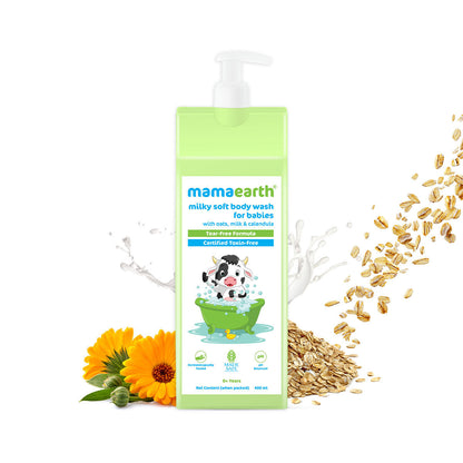 Mamaearth Milky Soft Body Wash for Babies with Oats, Milk and Calendula (400 ml) - Image 2