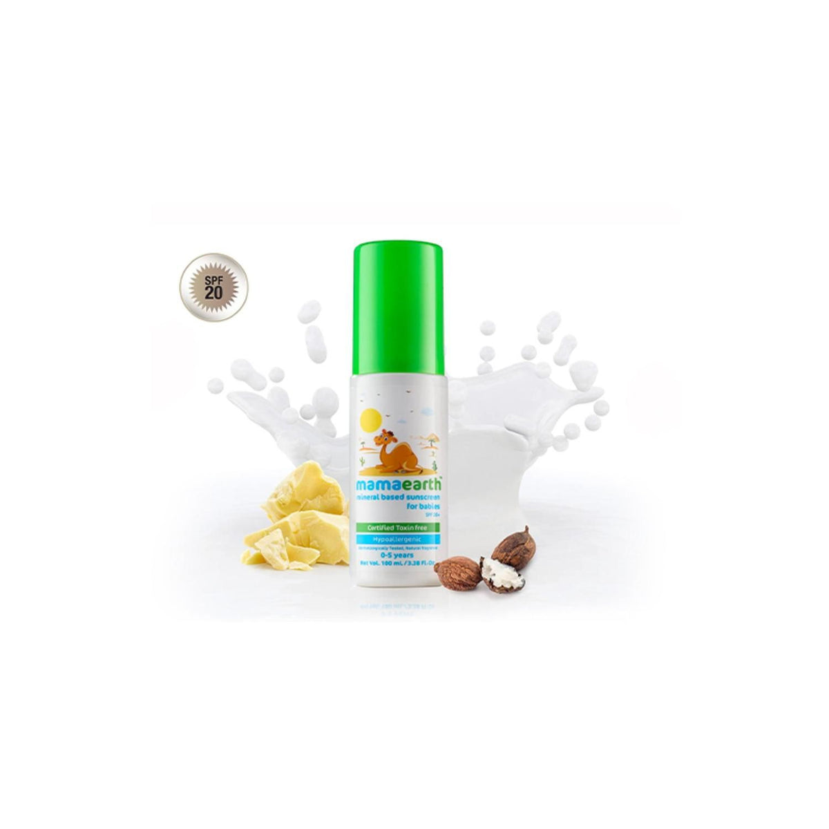 Mamaearth Mineral Based Sunscreen with Zinc Oxide & Shea Butter For UV protection -100 gm