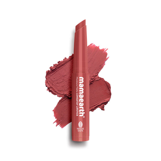Mamaearth Moisture Matte Longstay Mini Lipstick with Avocado Oil & Vitamin E for 12 Hour Long Stay-01 Carnation Nude - 0.7 gm