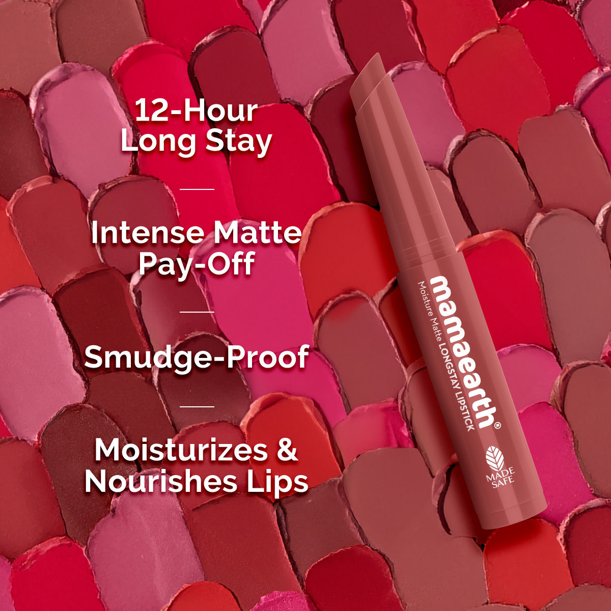Mamaearth Moisture Matte Longstay Mini Lipstick with Avocado Oil & Vitamin E for 12 Hour Long Stay-01 Carnation Nude - 0.7 gm - Image 5