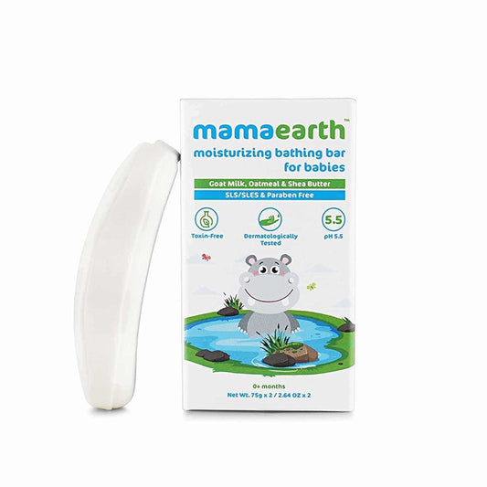 Mamaearth Moisturizing Bathing Bar Soap with Goat Milk & Oatmeal For Babies - 2* 75 gm - Image 2