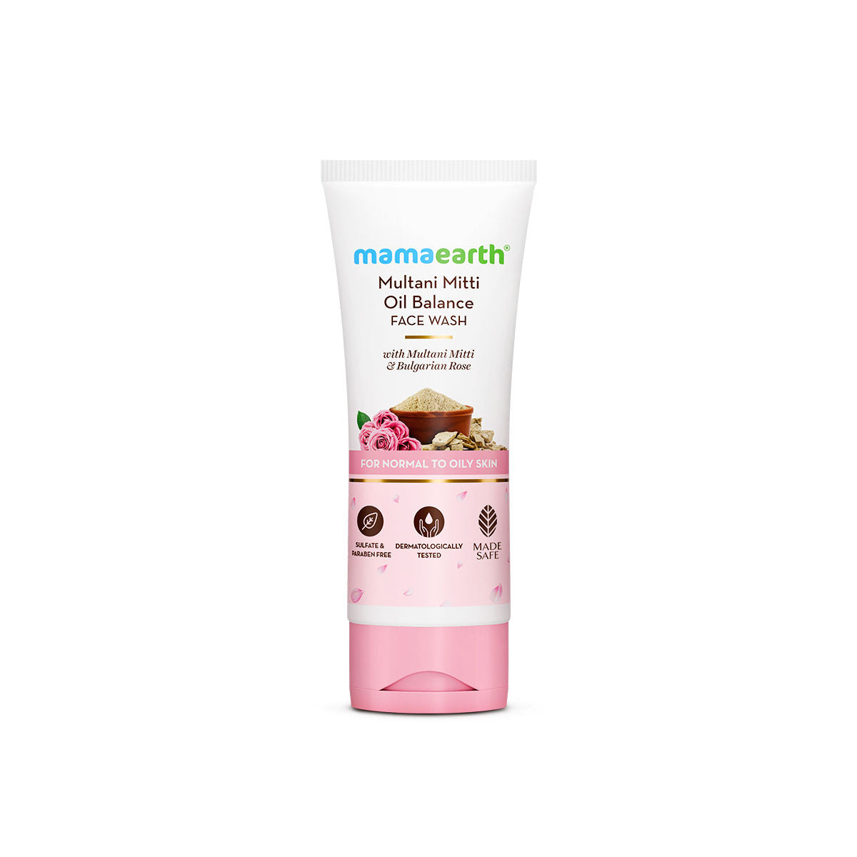 Mamaearth Multani Mitti Oil Balance Face Wash with Multani Mitti & Bulgarian Rose For Oil Control & Acne - 100 ml
