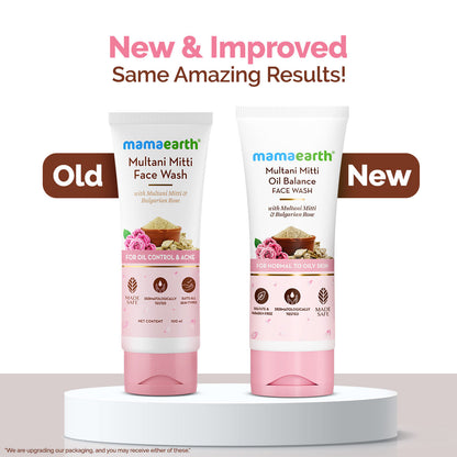 Mamaearth Multani Mitti Oil Balance Face Wash with Multani Mitti & Bulgarian Rose For Oil Control & Acne - 100 ml - Image 3