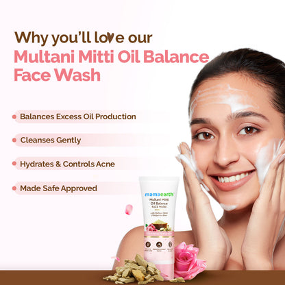 Mamaearth Multani Mitti Oil Balance Face Wash with Multani Mitti & Bulgarian Rose For Oil Control & Acne - 100 ml - Image 4