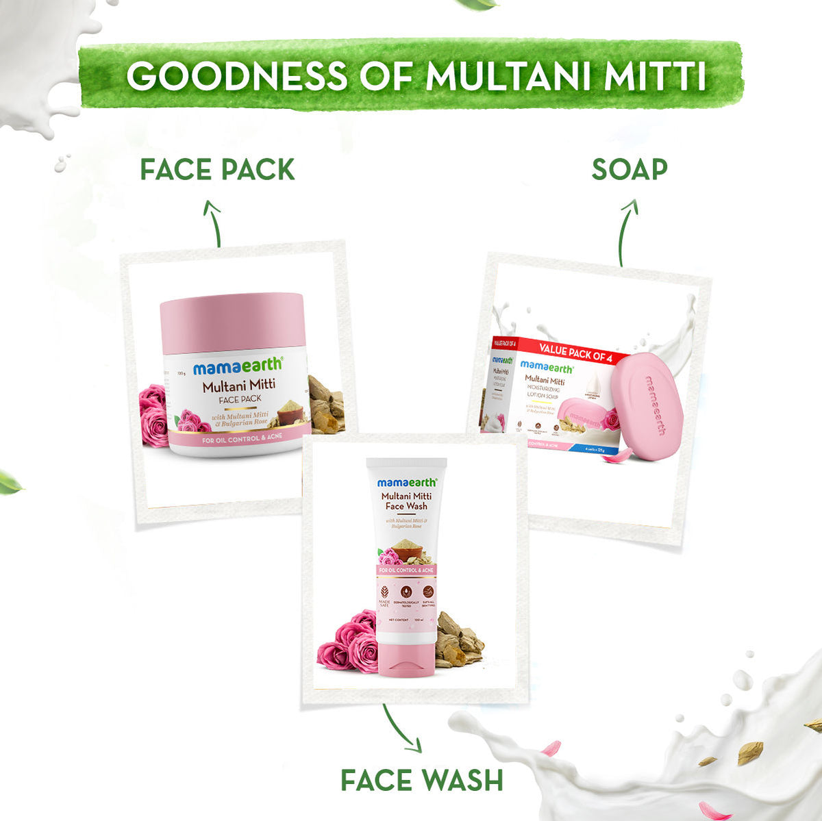 Mamaearth Multani Mitti Moisturizing Lotion Soap Pack of 4 (125 g x 4) - Image 5
