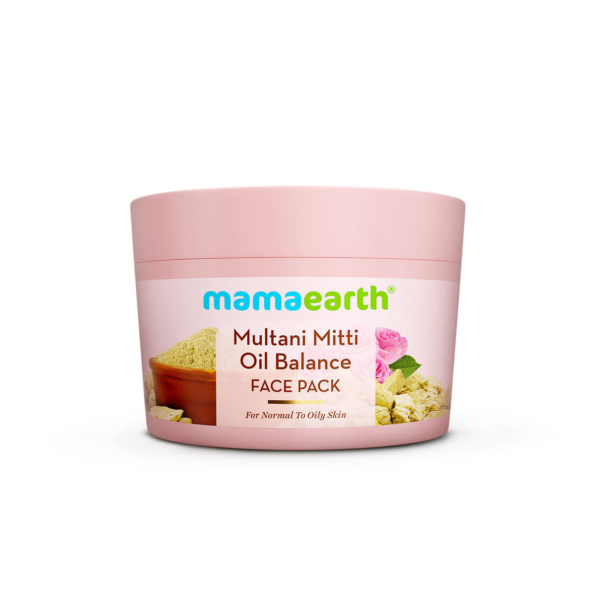 Mamaearth Multani Mitti Oil Balance Face Pack with Multani Mitti & Bulgarian Rose for Normal to Oily Skin 200 gm | DIY-like Texture | Controls Oil & Acne | Clay Face Mask | Free From Harmful Chemicals