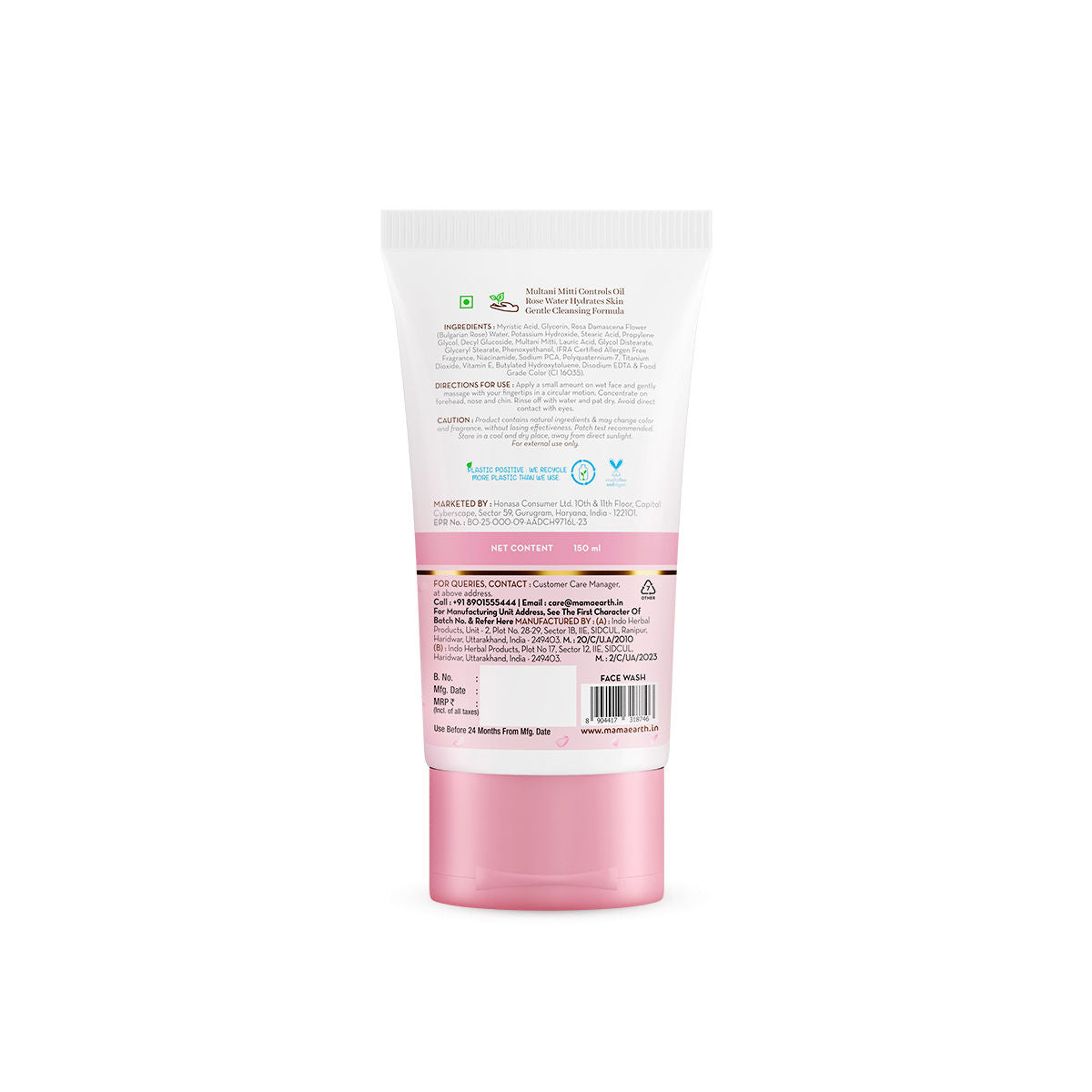 Mamaearth Multani Mitti Oil Balance Face Wash with Multani Mitti & Bulgarian Rose for Normal to Oily Skin - 150 ml Balances Excess Oil Production | Gentle Cleansing Formula | Hydrates & Controls Acne - Image 2
