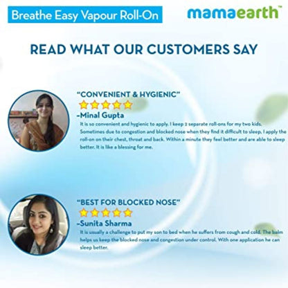 Mamaearth Natural Breathe Easy Vapour Roll-On For Cold & Nasal Congestion, With Wintergreen & Eucalyptus Oil - Image 5