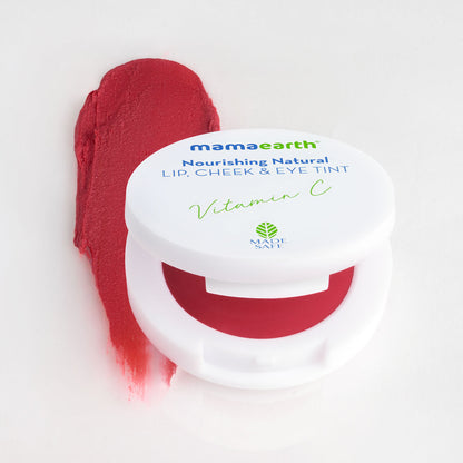 Mamaearth Nourishing Natural Lip Cheek & Eye Tint with Vitamin C & Rose- 03 Rose Pink (4 gm)