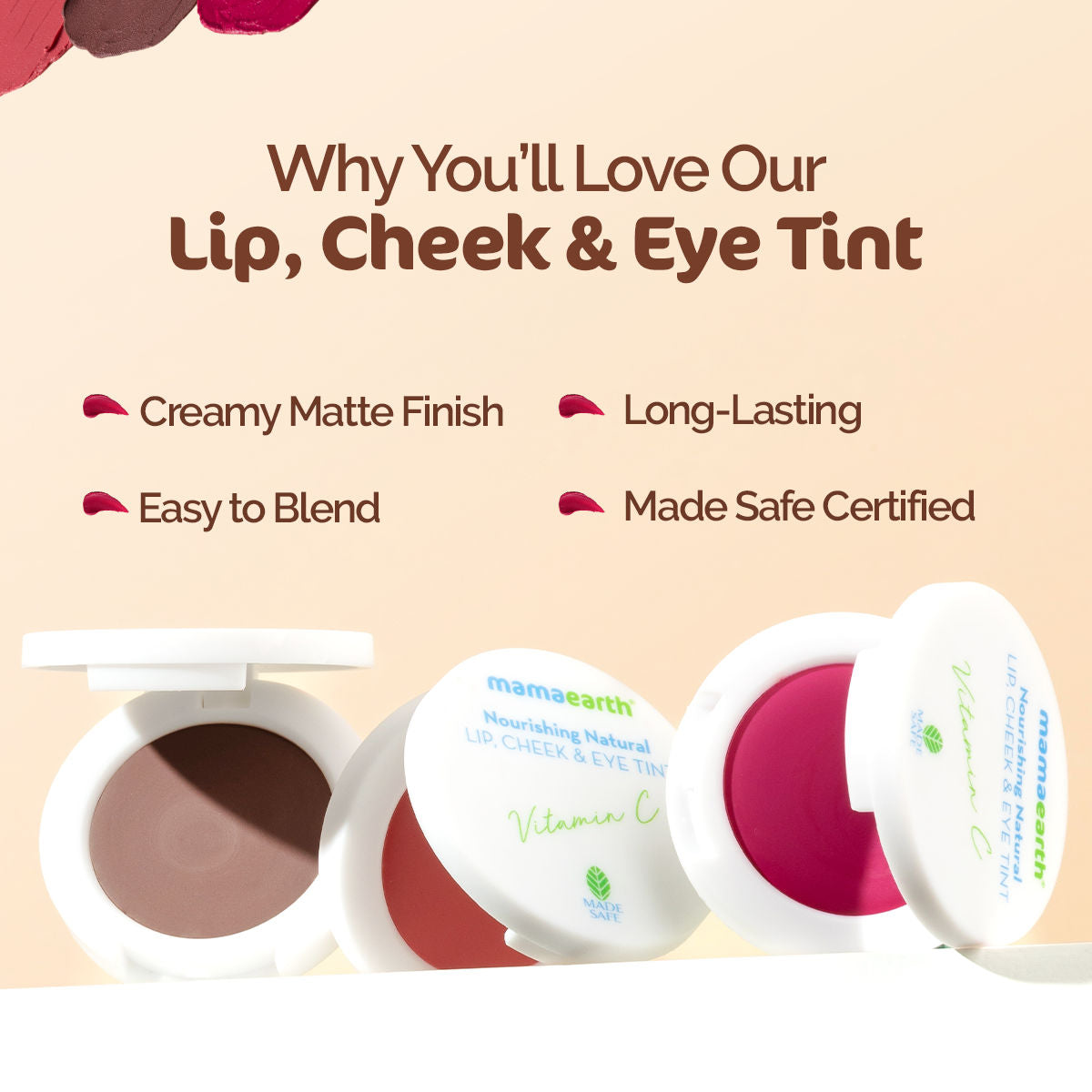 Mamaearth Nourishing Natural Lip Cheek & Eye Tint with Vitamin C & Rose- 03 Rose Pink (4 gm) - Image 4