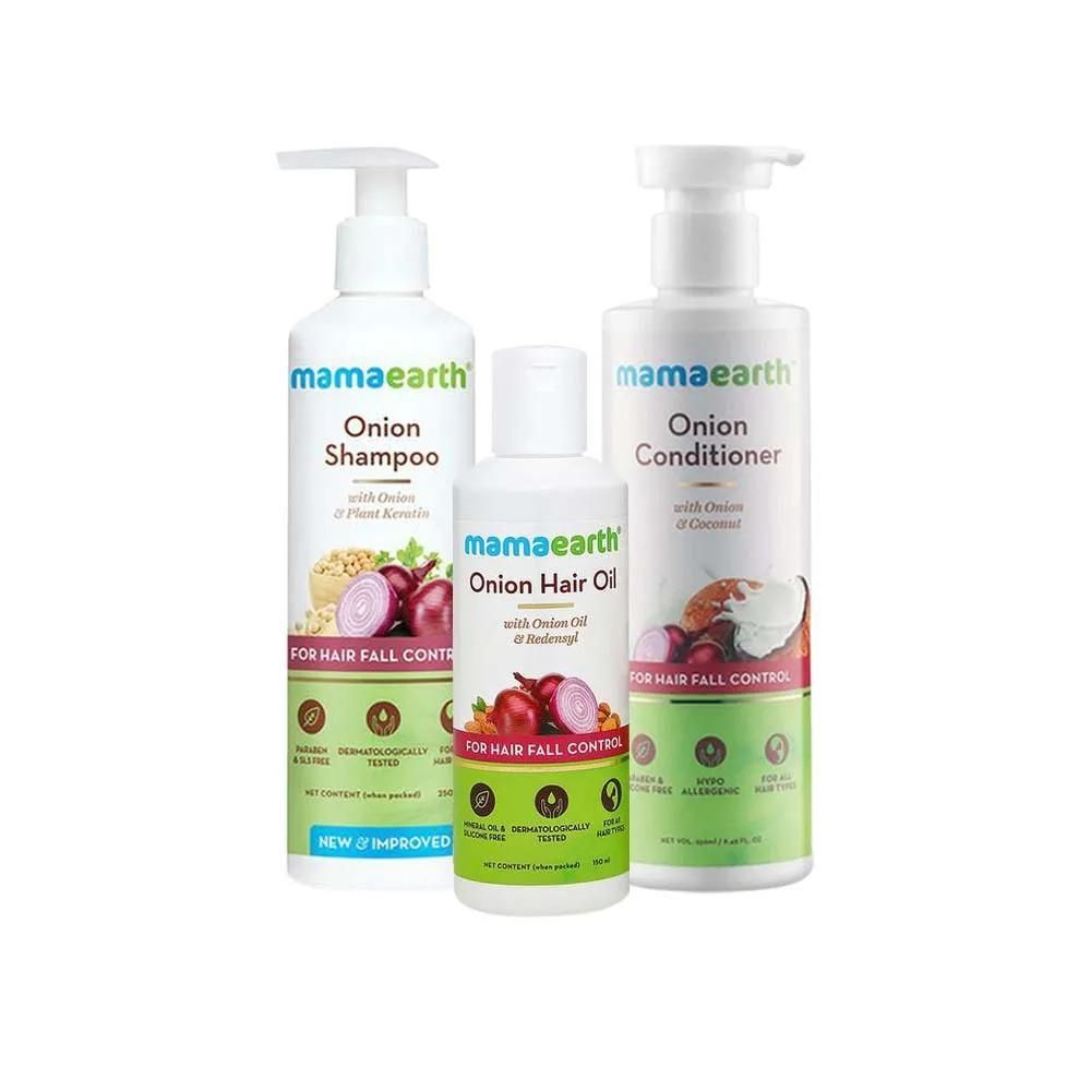 Mamaearth Onion Anti-Hair Fall Regular Kit - Combo of 3