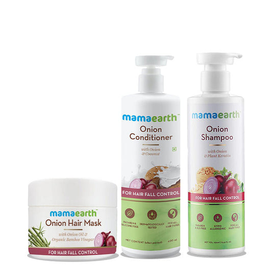 Mamaearth Onion Anti-Hair Fall Spa Kit - Combo of 3