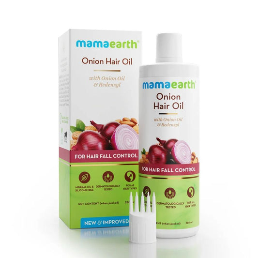 Mamaearth Onion Duo For Hair Fall Control: Onion Hair Oil 250 ml + Onion Shampoo 400 ml - Image 2