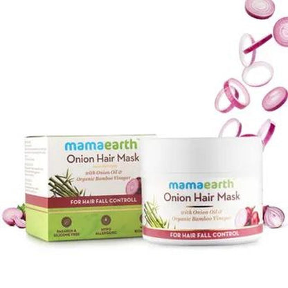 Mamaearth Onion Hair Mask Controls Hairfall And Boosts Hair Growth, With Onion & Organic Bamboo Vinegar (200 ml) - Image 2