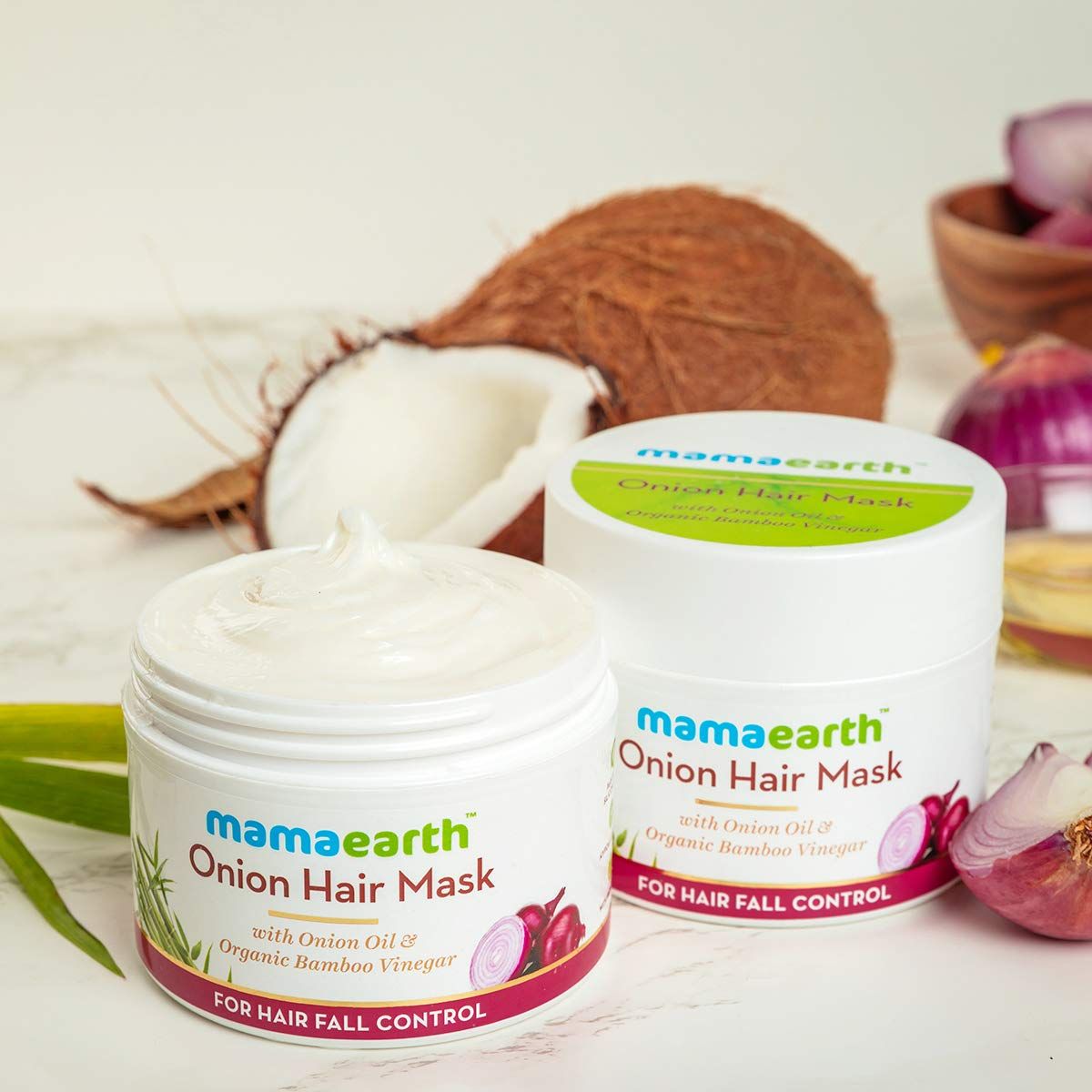 Mamaearth Onion Hair Mask Controls Hairfall And Boosts Hair Growth, With Onion & Organic Bamboo Vinegar (200 ml) - Image 5