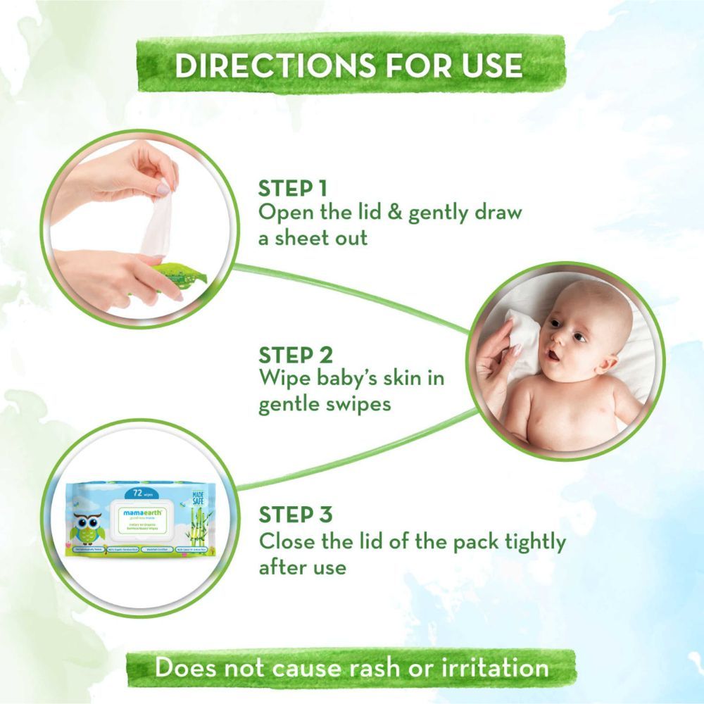 Mamaearth Organic Bamboo Based Wipes 72 Wipes - Image 3