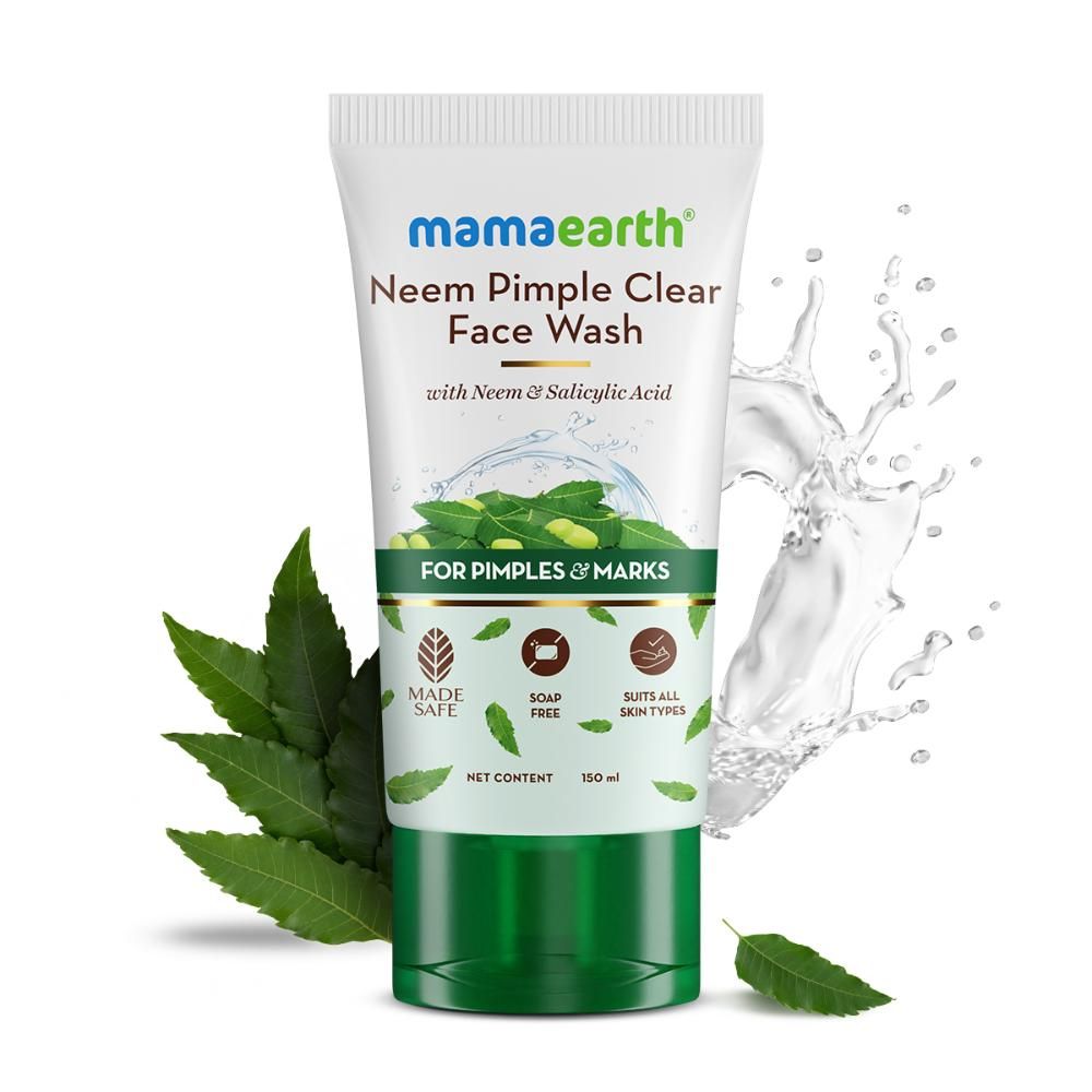 Mamaearth Pimple Clear Face Wash with Neem & Salicylic Acid 150 ml |Fights Pimples & Acne|Reduces Marks|Purifies Skin|Gently Cleanses|For All Skin Types|Controls Excess Oil | For Men and Women - Image 2