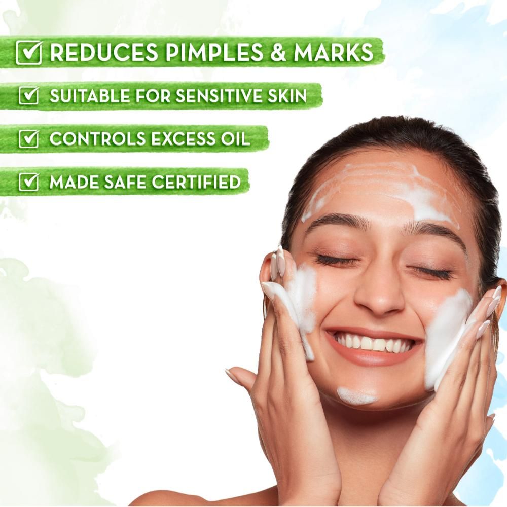 Mamaearth Pimple Clear Face Wash with Neem & Salicylic Acid 150 ml |Fights Pimples & Acne|Reduces Marks|Purifies Skin|Gently Cleanses|For All Skin Types|Controls Excess Oil | For Men and Women - Image 4