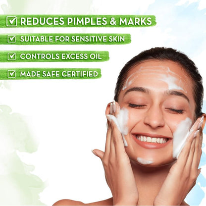 Mamaearth Pimple Clear Face Wash with Neem & Salicylic Acid 150 ml |Fights Pimples & Acne|Reduces Marks|Purifies Skin|Gently Cleanses|For All Skin Types|Controls Excess Oil | For Men and Women - Image 4