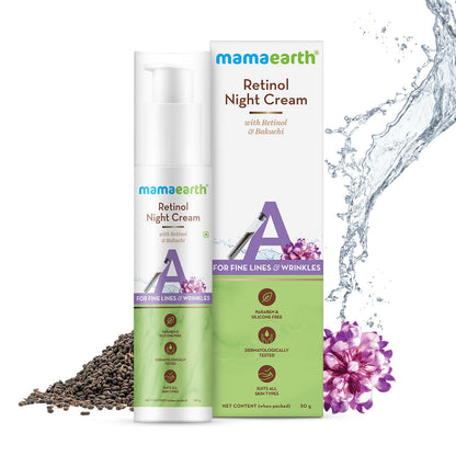 Mamaearth Retinol Night Cream with Retinol & Bakuchi for Fine Lines and Wrinkles (50 gm) - Image 2