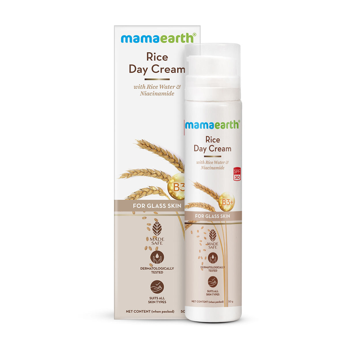 Mamaearth Rice Day Cream With Rice Water & Niacinamide for Glass Skin - 50 gm