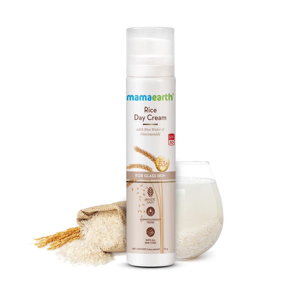 Mamaearth Rice Day Cream With Rice Water & Niacinamide for Glass Skin - 50 gm - Image 2