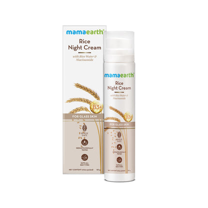 Mamaearth Rice Night Cream, for Clear Skin With Rice Water & Niacinamide for Glass Skin (50 gm)