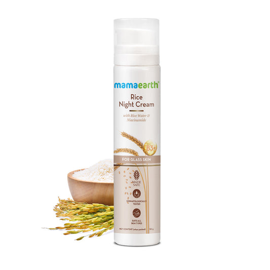 Mamaearth Rice Night Cream, for Clear Skin With Rice Water & Niacinamide for Glass Skin (50 gm) - Image 2