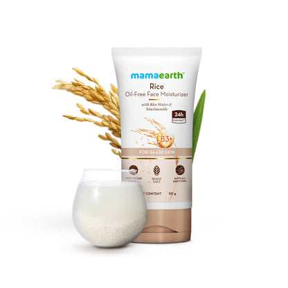 Mamaearth Rice Oil-Free Face Moisturizer , for Oily Skin, With Rice Water & Niacinamide for Glass Skin - 50 gm - Image 3