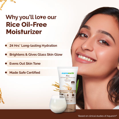 Mamaearth Rice Oil-Free Face Moisturizer , for Oily Skin, With Rice Water & Niacinamide for Glass Skin - 50 gm - Image 4