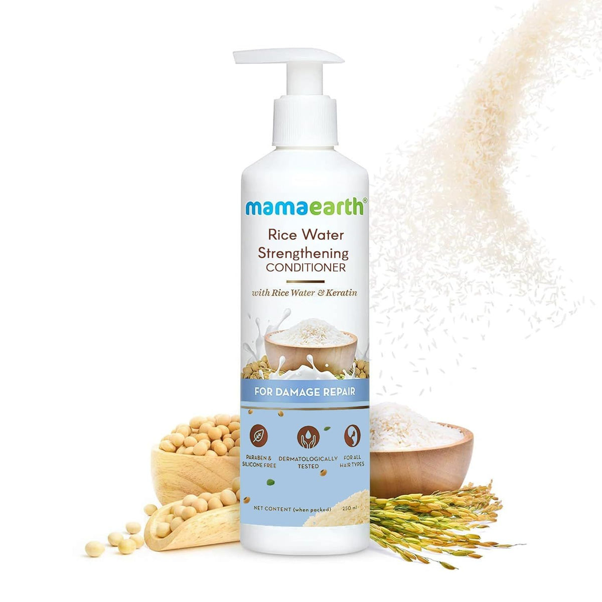 Mamaearth Rice Water Conditioner with Rice Water & Keratin for Damaged Repair (250 ml) - Image 2
