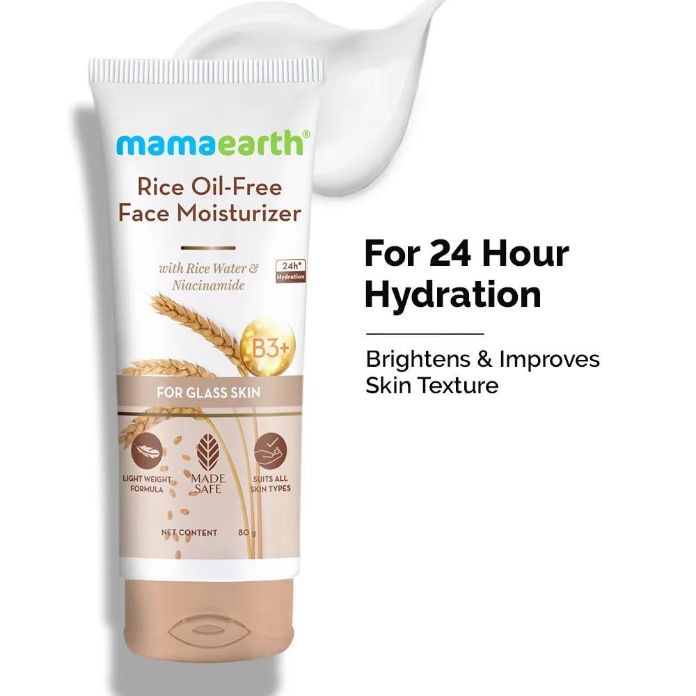 Mamaearth Rice Water Duo 2: Rice Oil-Free Face Moisturizer (80 gm) + Rice Water Dewy Sunscreen (50 gm) - Image 2