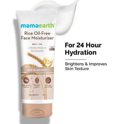 Mamaearth Rice Water Duo 2: Rice Oil-Free Face Moisturizer (80 gm) + Rice Water Dewy Sunscreen (50 gm) - Image 2