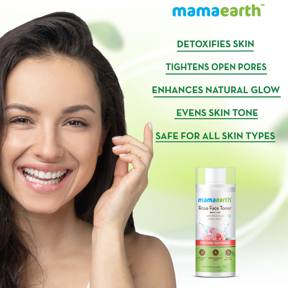 Mamaearth Rose Water Face Toner with Witch Hazel & Rose Water for Pore Tightening (200 ml ) - Image 2