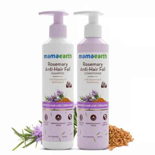 Mamaearth Rosemary Hair Care Duo: Anti-Hair Fall Shampoo (250 ml) + Conditioner (250 ml) - Image 2