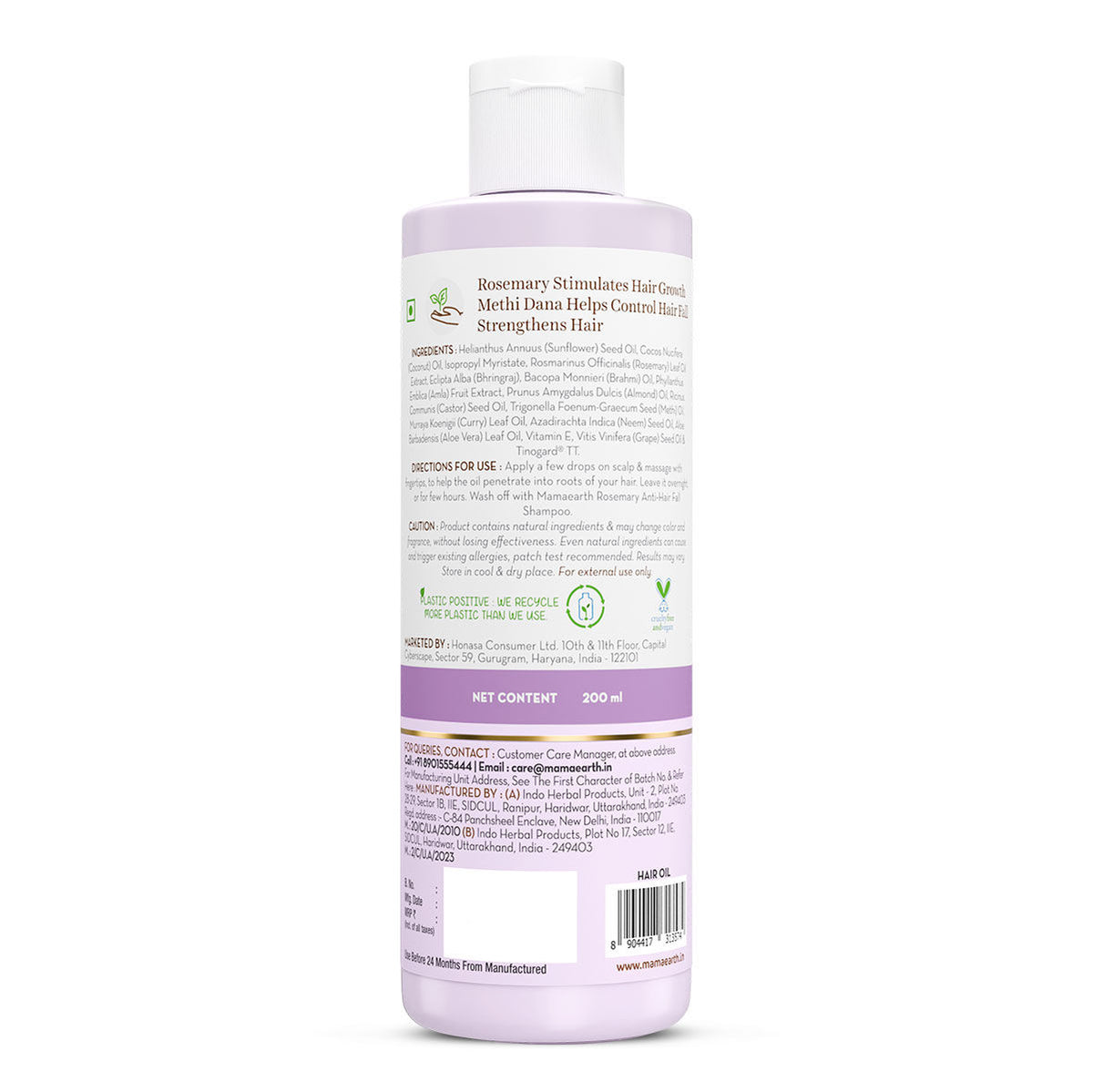 Mamaearth Rosemary Hair Growth Oil with Rosemary & Methi Dana for Promoting Hair Growth | Controls Hair Fall | Strengthens Hair | Stimulates New Hair Growth | Healthy Nourished Hair - 200 ml - Image 3