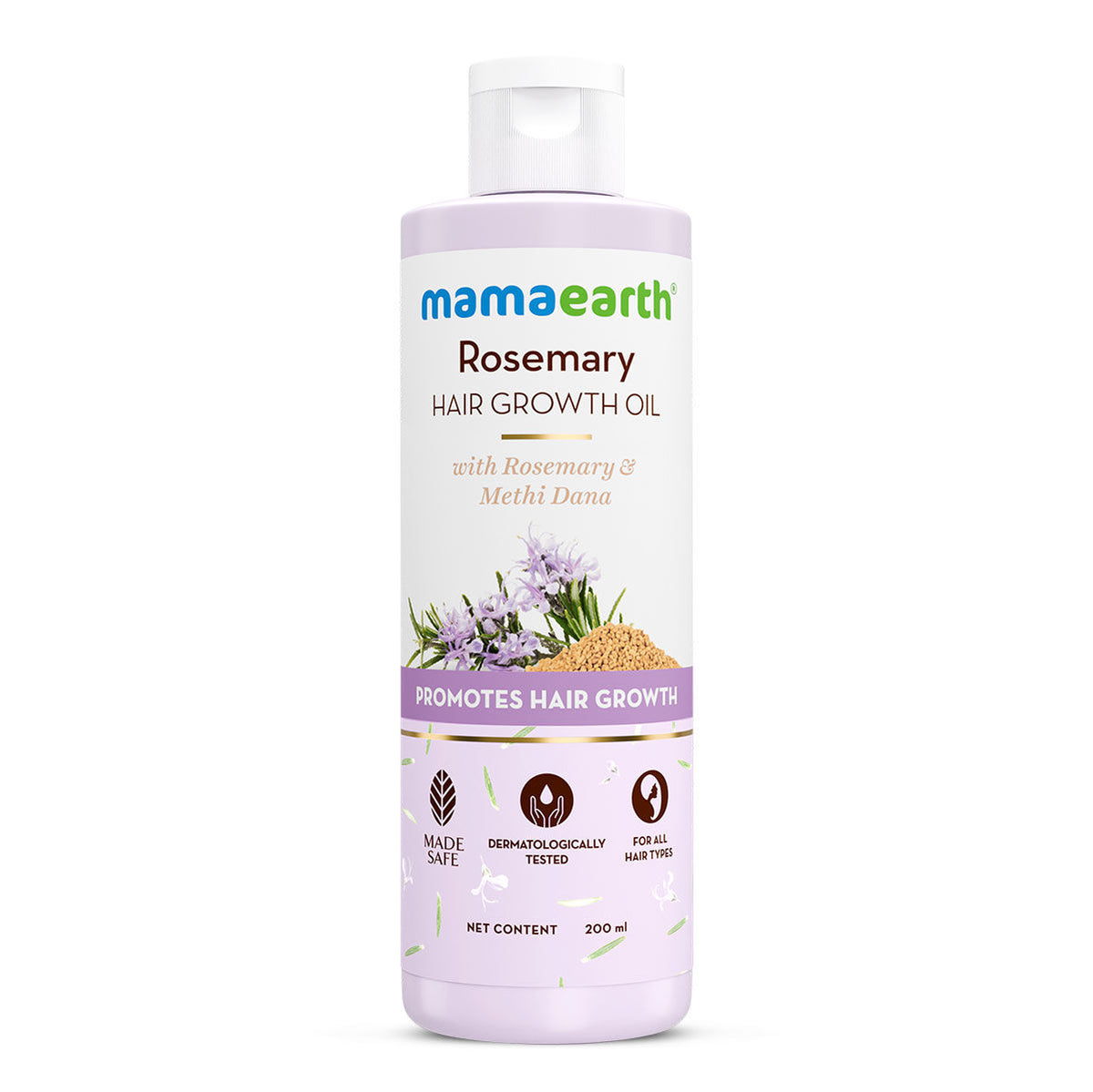 Mamaearth Rosemary Hair Growth Oil with Rosemary & Methi Dana for Promoting Hair Growth | Controls Hair Fall | Strengthens Hair | Stimulates New Hair Growth | Healthy Nourished Hair - 200 ml