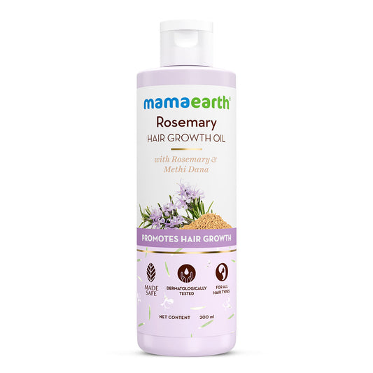 Mamaearth Rosemary Hair Growth Oil with Rosemary & Methi Dana for Promoting Hair Growth | Controls Hair Fall | Strengthens Hair | Stimulates New Hair Growth | Healthy Nourished Hair - 200 ml