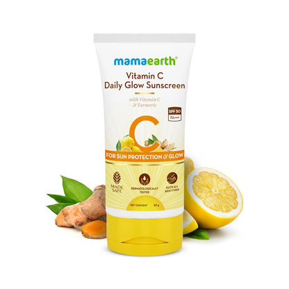 Mamaearth Sensitive Skin Care Duo: Aloe Gentle Face Wash (150 ml) + Vitamin C Sunscreen (50 gm) - Image 2