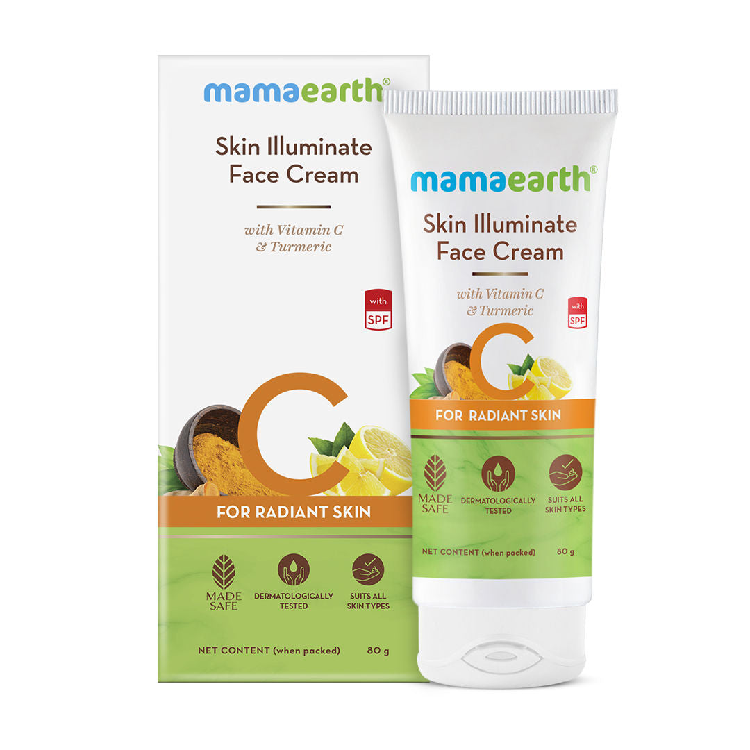 Mamaearth Skin Illuminate Face Cream with Vitamin C and Turmeric for Radiant Skin a€“ 80 gm