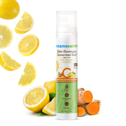 Mamaearth Skin Illuminate Sunscreen with SPF 50 Gel with Vitamin C & Turmeric for UVA & B Protection, Pa+++ -(50 gm)