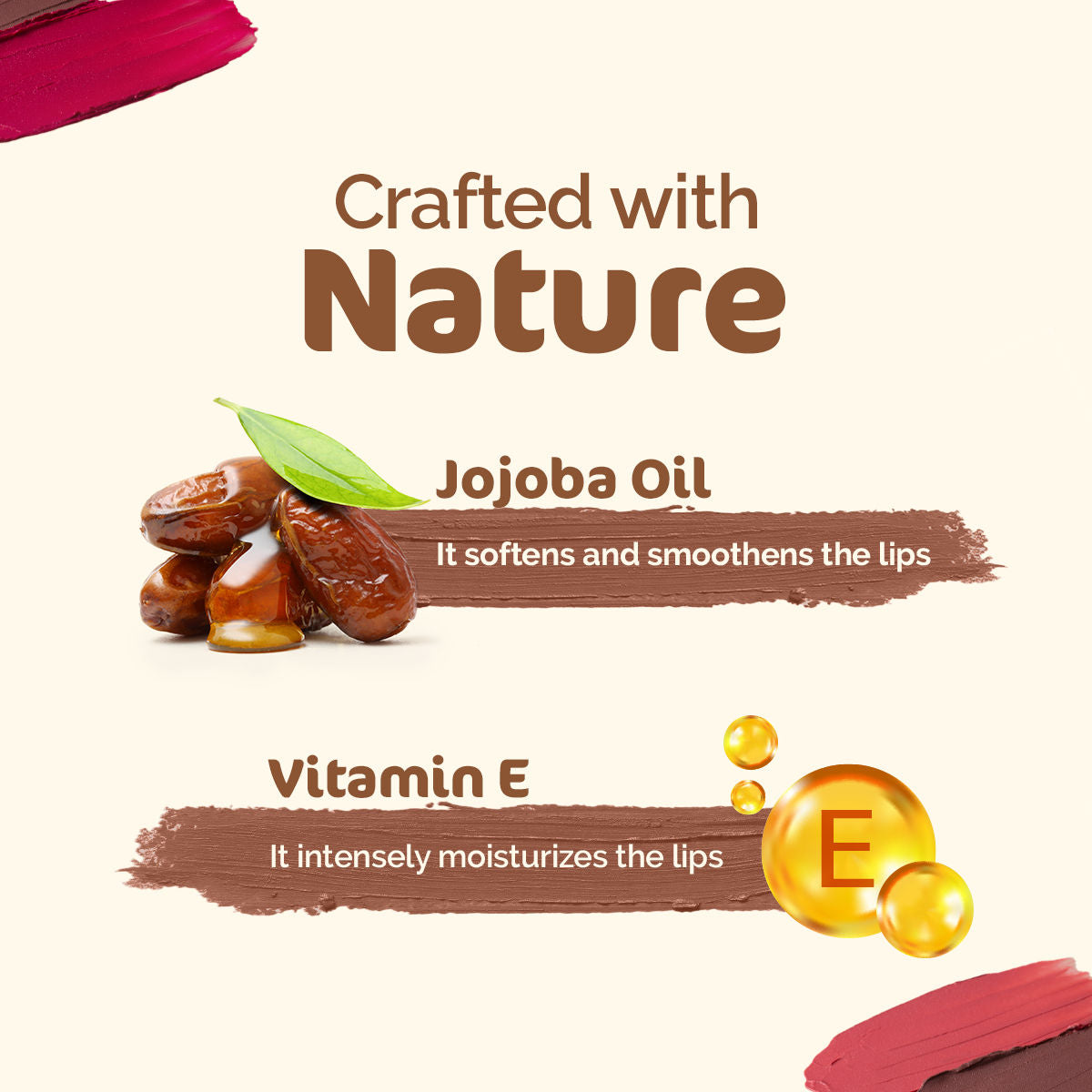 Mamaearth Soft Matte Long Stay Lipstick with Jojoba Oil & Vitamin E for 12 Hour Long Stay - Grape Wine - 3.5 gm - Image 3